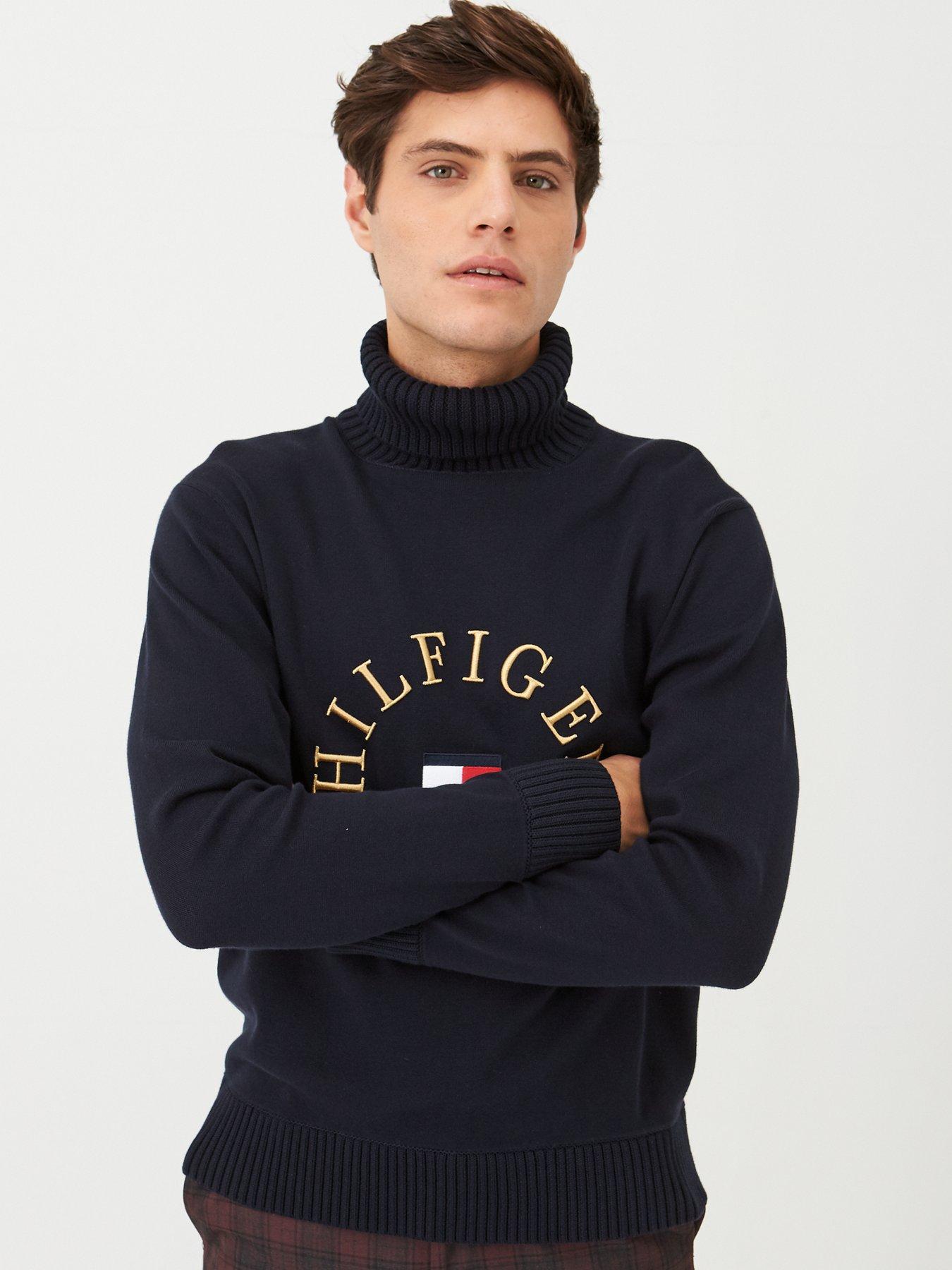 tommy hilfiger navy jumper mens