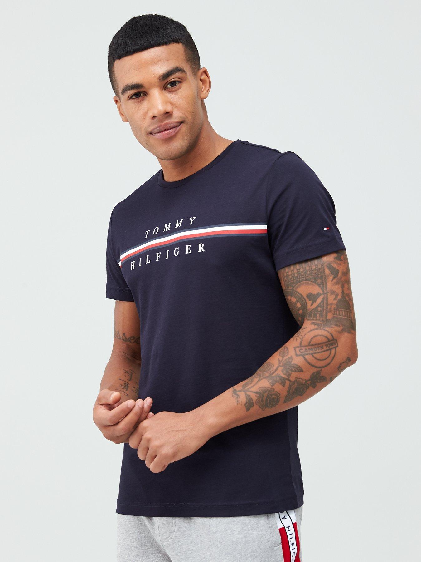 tommy hilfiger split neck t shirt