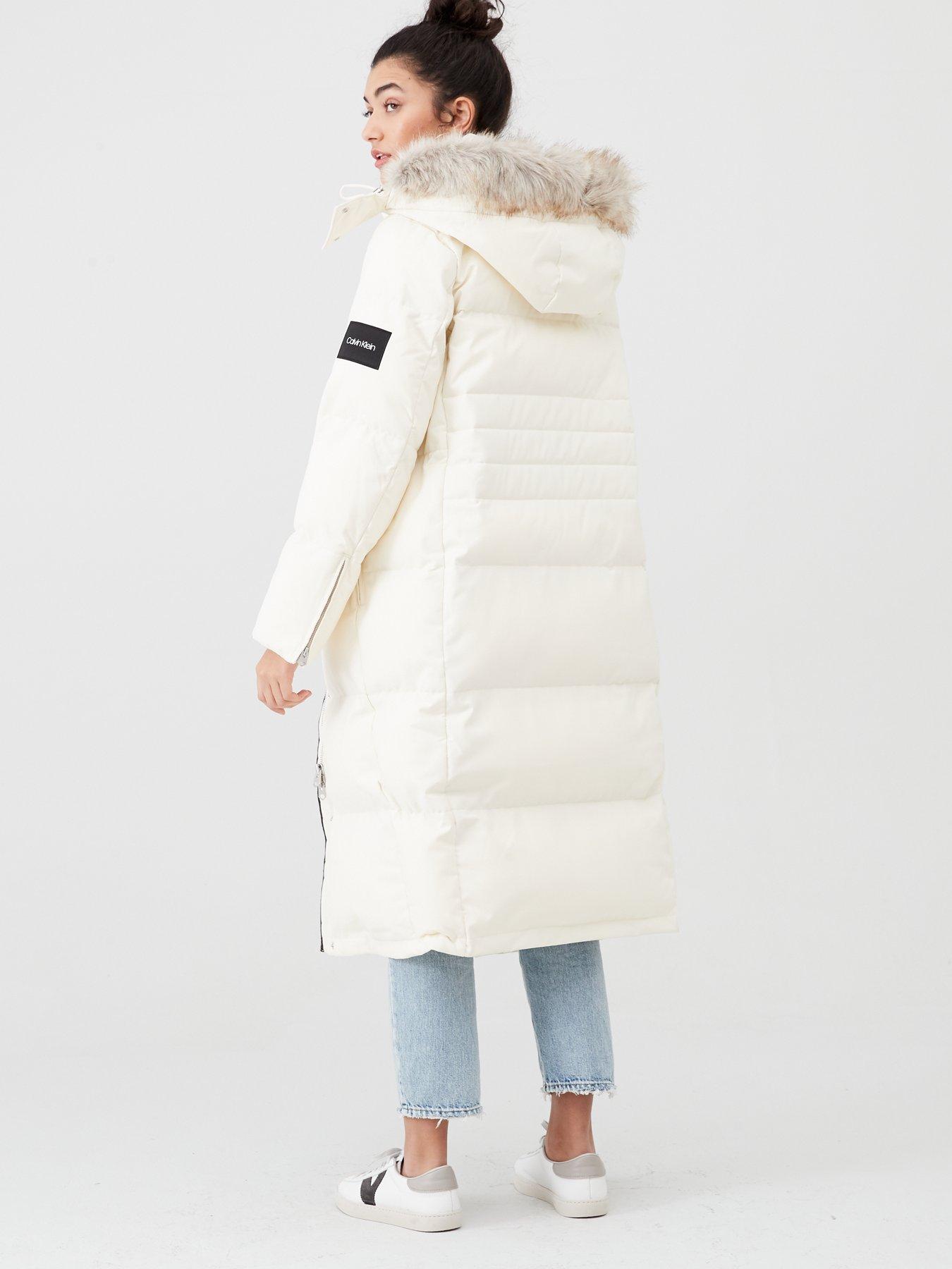 calvin klein coat white