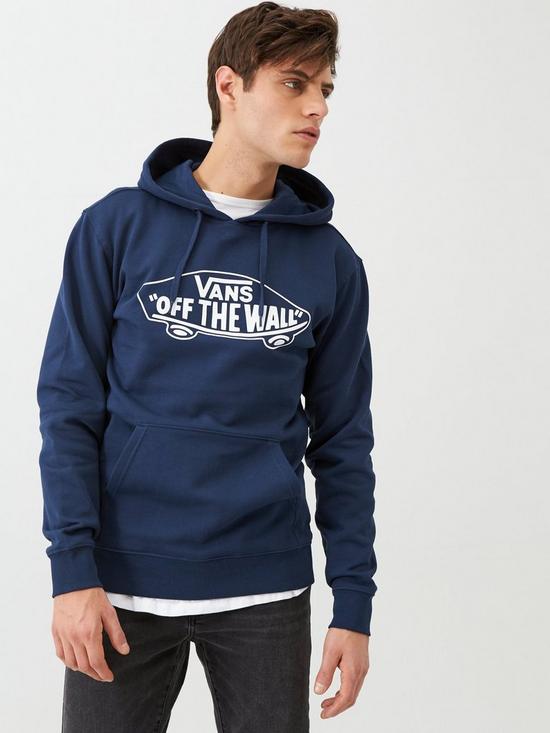 front image of vans-off-the-wall-pullover-hoodie-navy