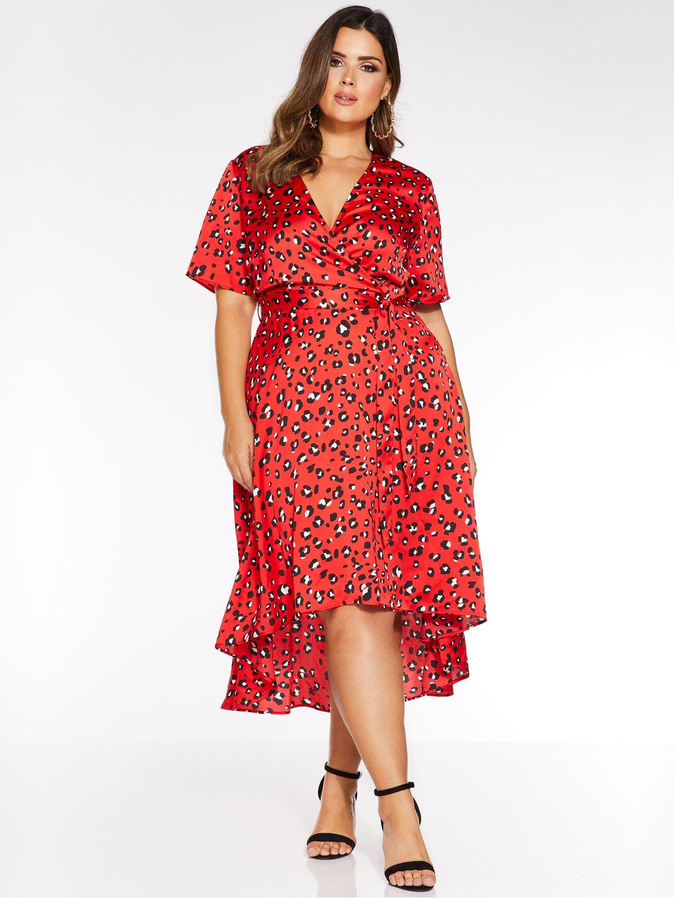 quiz animal print wrap dress