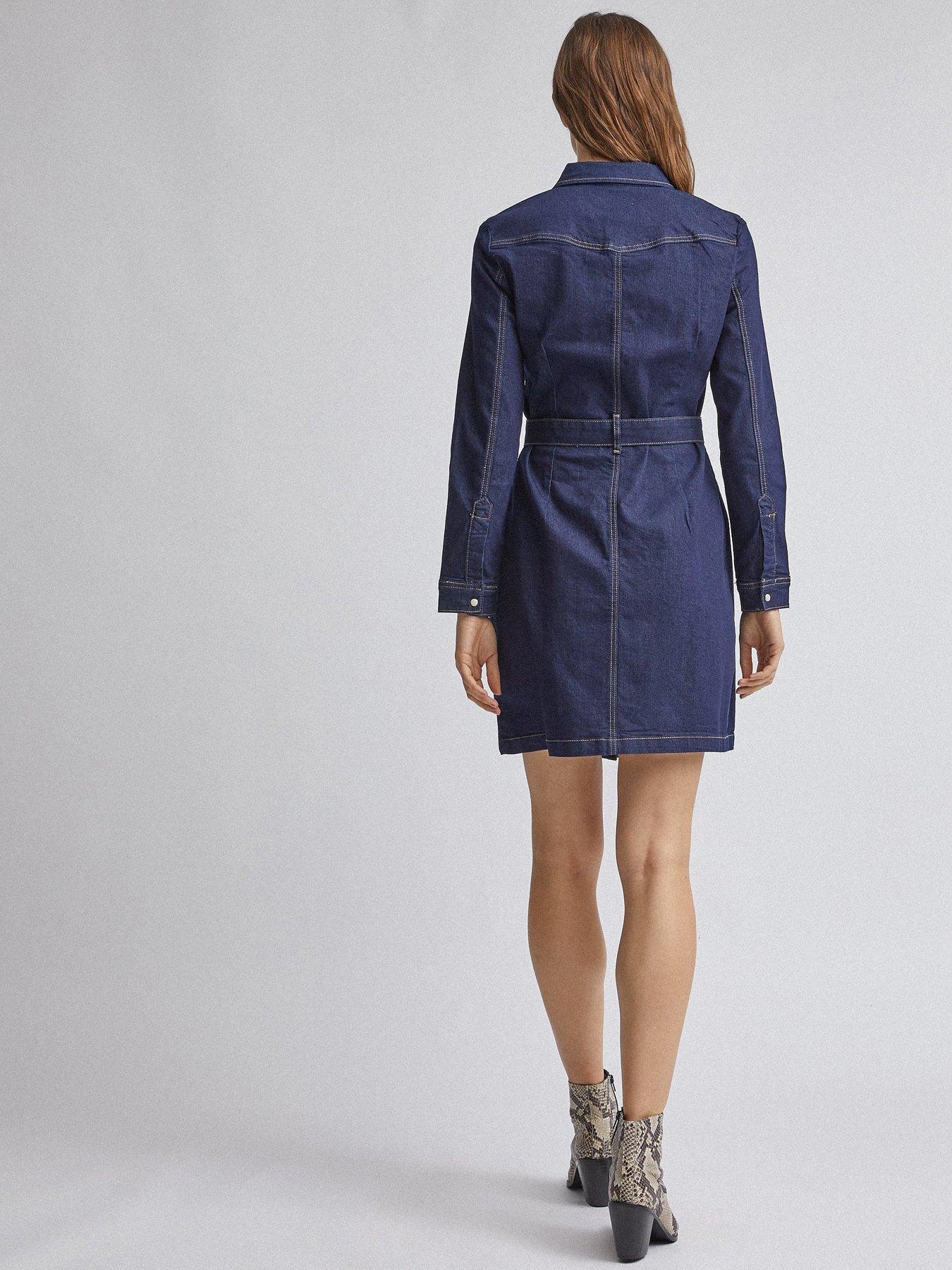 dorothy perkins indigo denim shirt dress