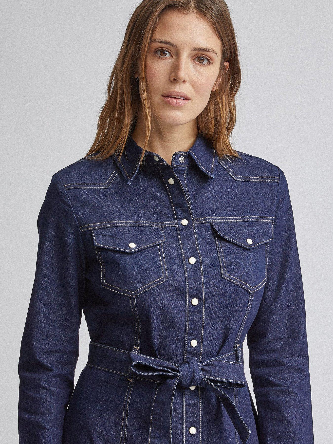dorothy perkins indigo denim shirt dress