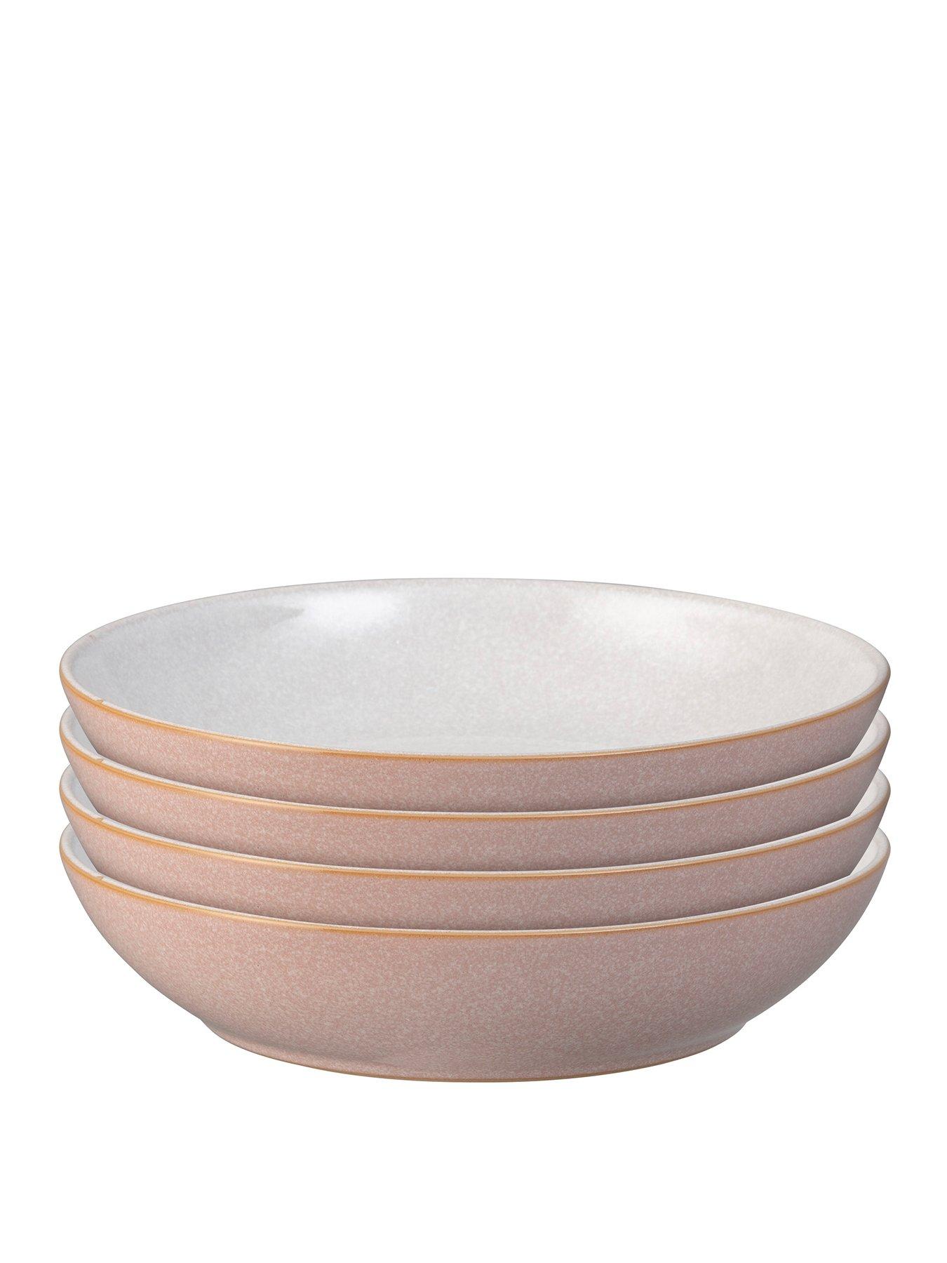 Image 1 of 4 of Denby Elements Set of 4 Pasta Bowls &ndash; Sorbet Pink