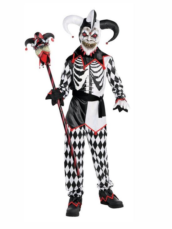 front image of sinister-jester-boy-childs-costume
