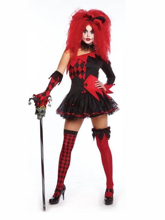 front image of jesterina-clown-adult-costume