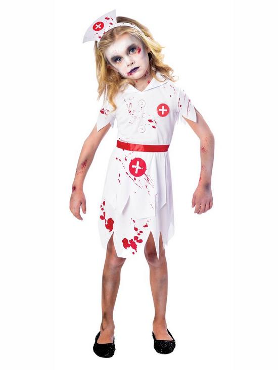 front image of zombie-nurse-childrens-costume