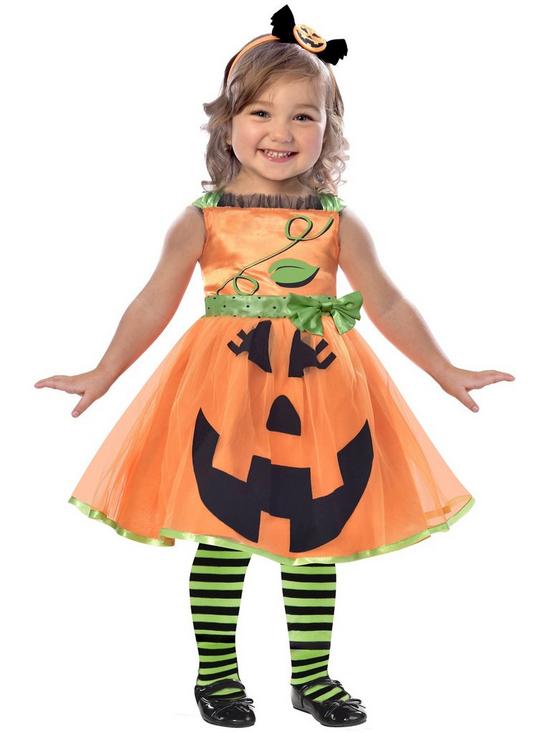 front image of cute-pumpkin-childrens-dress-costume