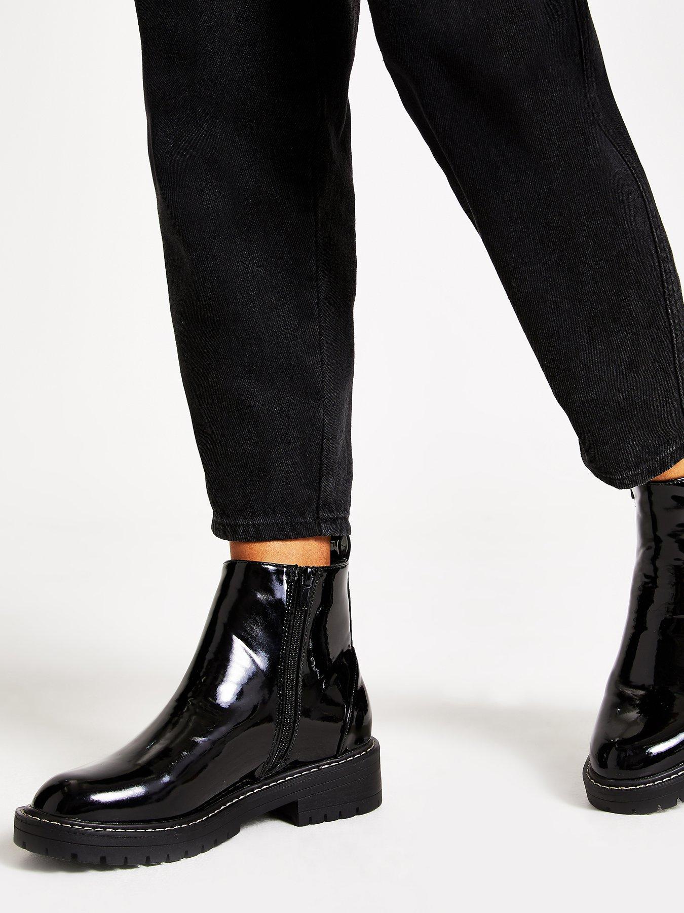river island patent chelsea boots