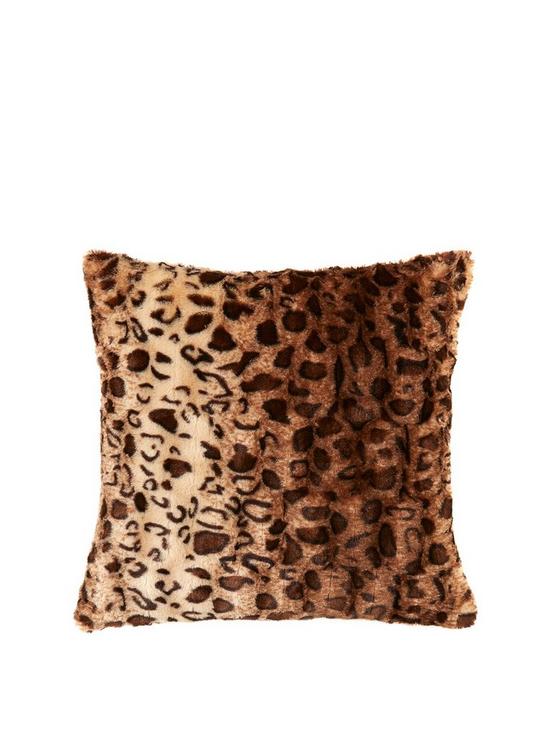 front image of cascade-home-leopard-luxury-textured-cushion-natural