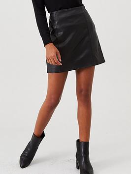 River Island River Island Leather Mini Skirt-Black Picture