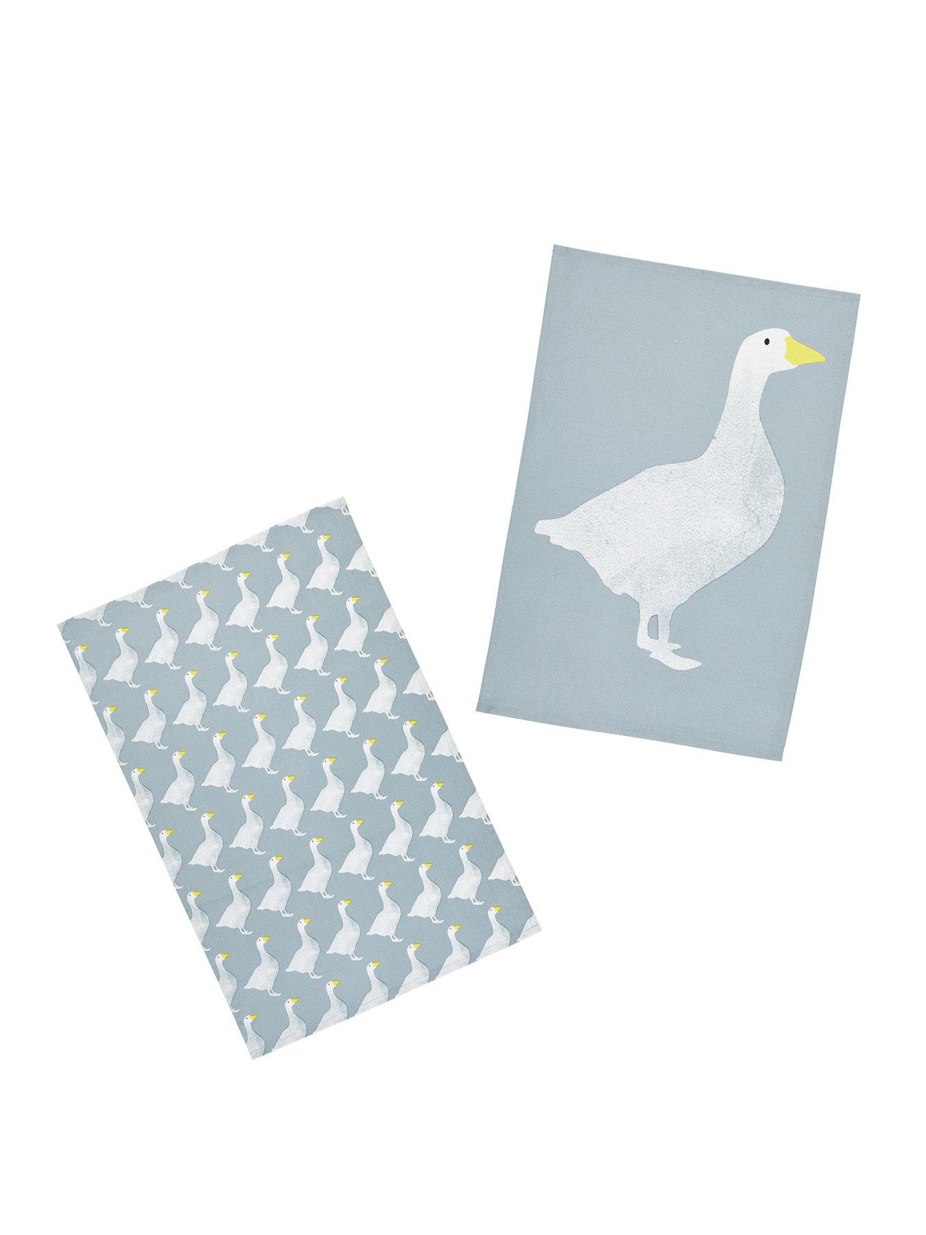 KitchenCraft Goose Cotton Tea Towels - Set of 2