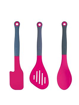 Colourworks    3-Piece Silicone-Headed Kitchen Utensil Set - Pink