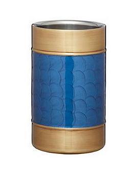 BarCraft  Barcraft Stainless Steel Blue And Brass Finish Wine Cooler