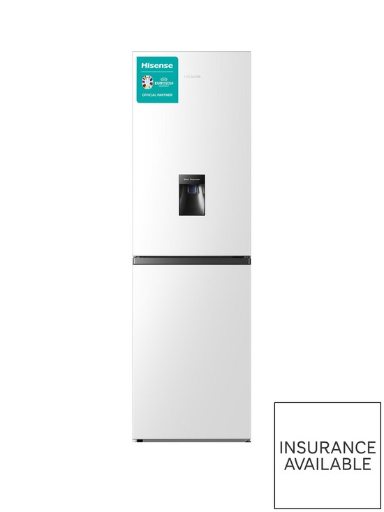 front image of hisense-rb327n4ww1-55cm-wide-total-no-frost-fridge-freezer-white