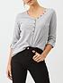  image of v-by-very-the-valuenbspthree-quarter-sleeve-henley-t-shirt-grey