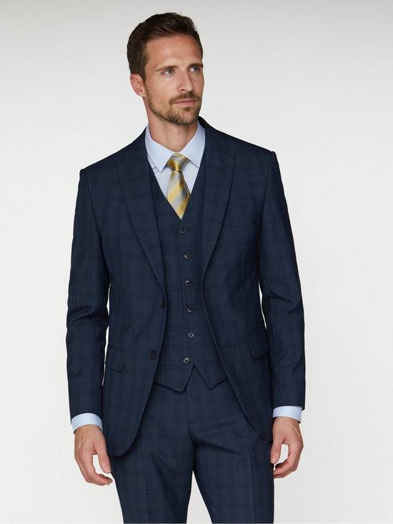 front image of jeff-banks-check-soho-suit-jacket-in-modern-regular-fit-blue