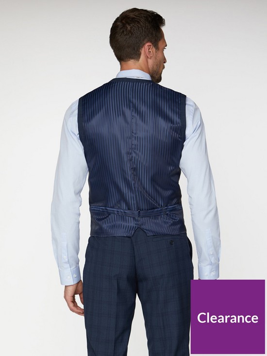 stillFront image of jeff-banks-check-soho-waistcoat-in-modern-regular-fit-blue