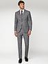  image of jeff-banks-mulberry-check-soho-suit-jacket-in-modern-regular-fit-grey
