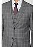  image of jeff-banks-mulberry-check-soho-suit-jacket-in-modern-regular-fit-grey