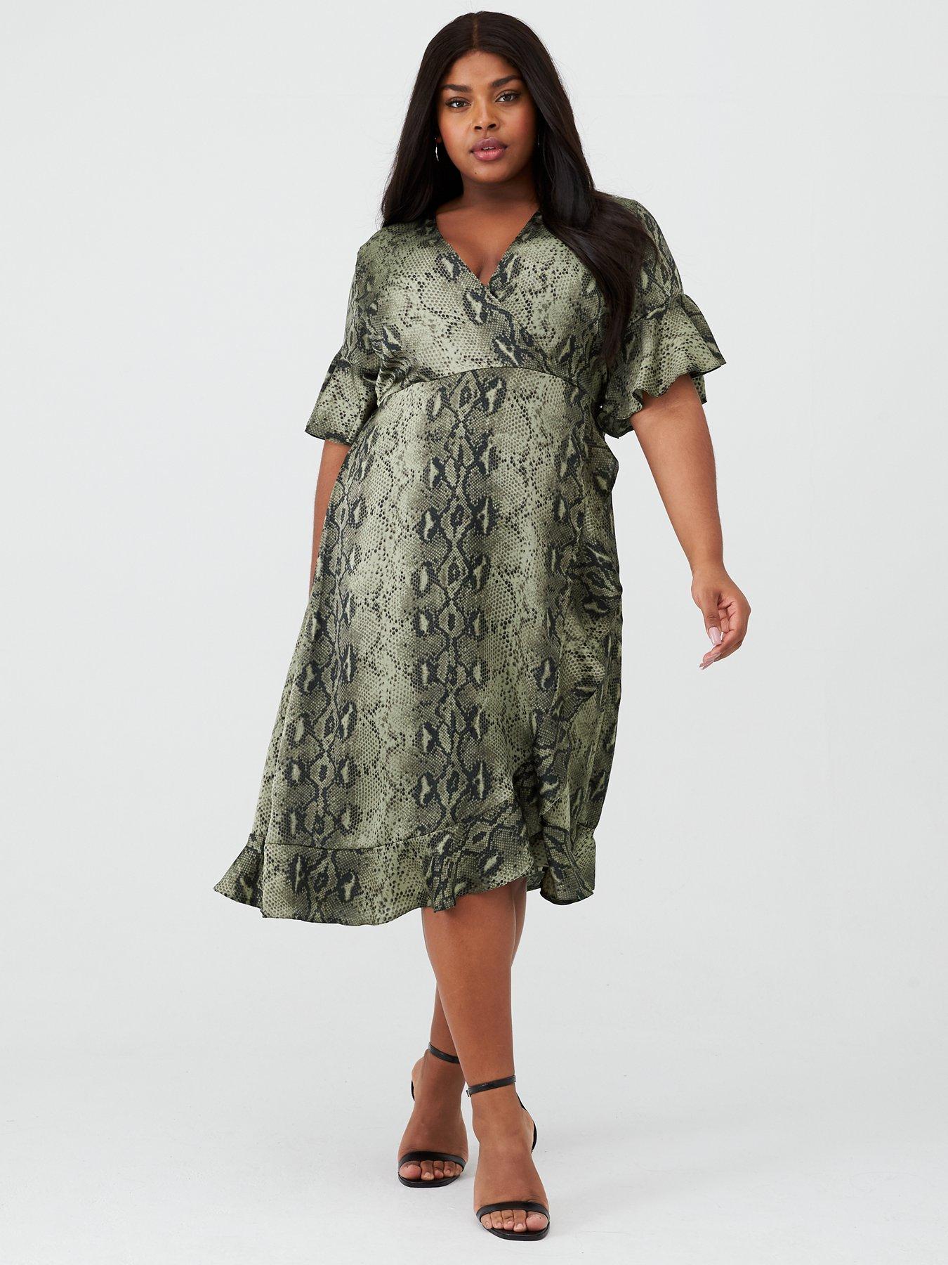 ax paris curve green dress