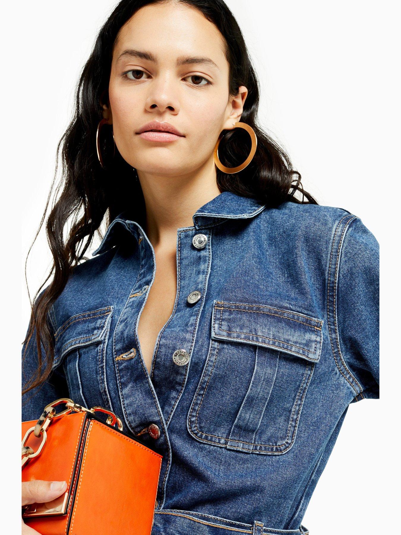 petite denim boiler suit
