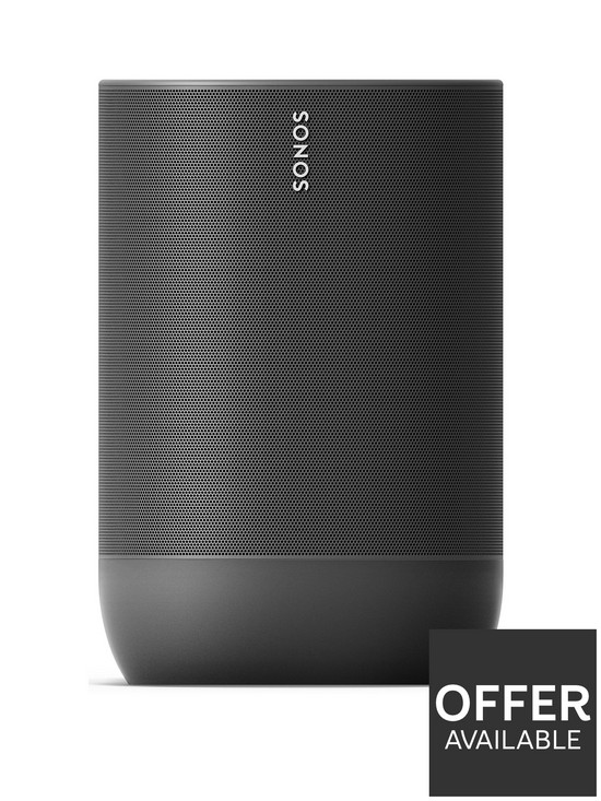 front image of sonos-move-wireless-smart-speaker-black