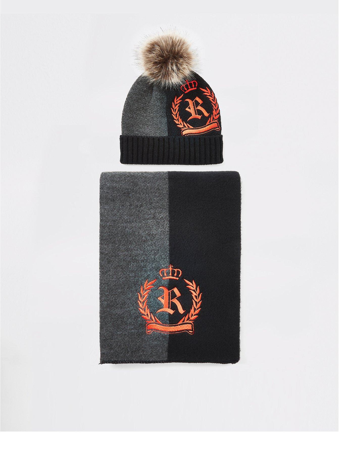 boys grey hat and scarf