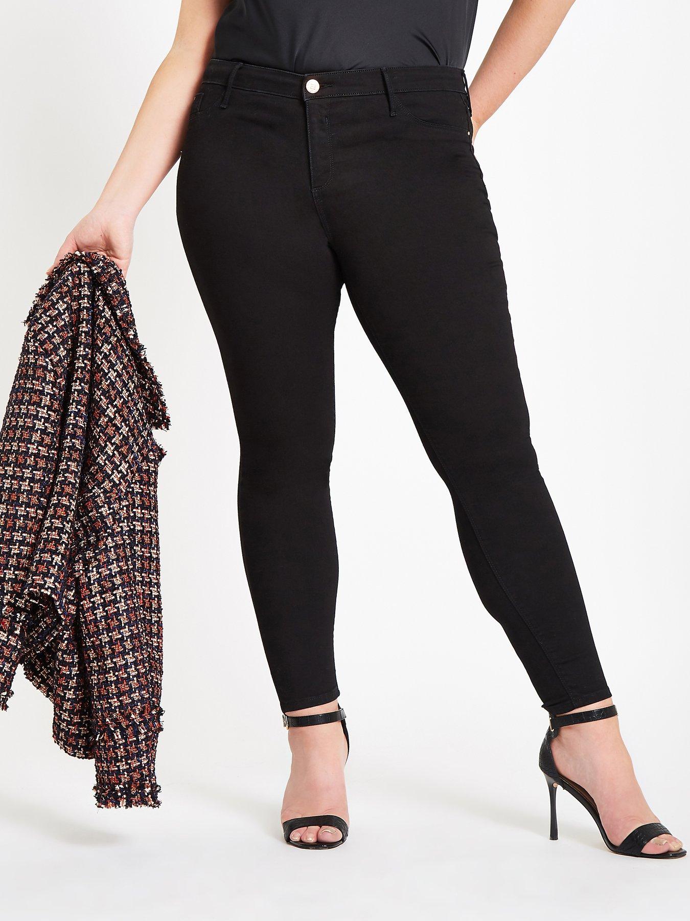 plus size black jeggings with pockets