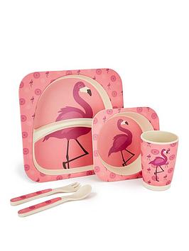 Very Flamingo Bamboo Fibre 5 Pc Dinner Set Picture