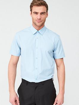 V by Very V By Very Short Sleeved Easycare Shirt - Blue Picture