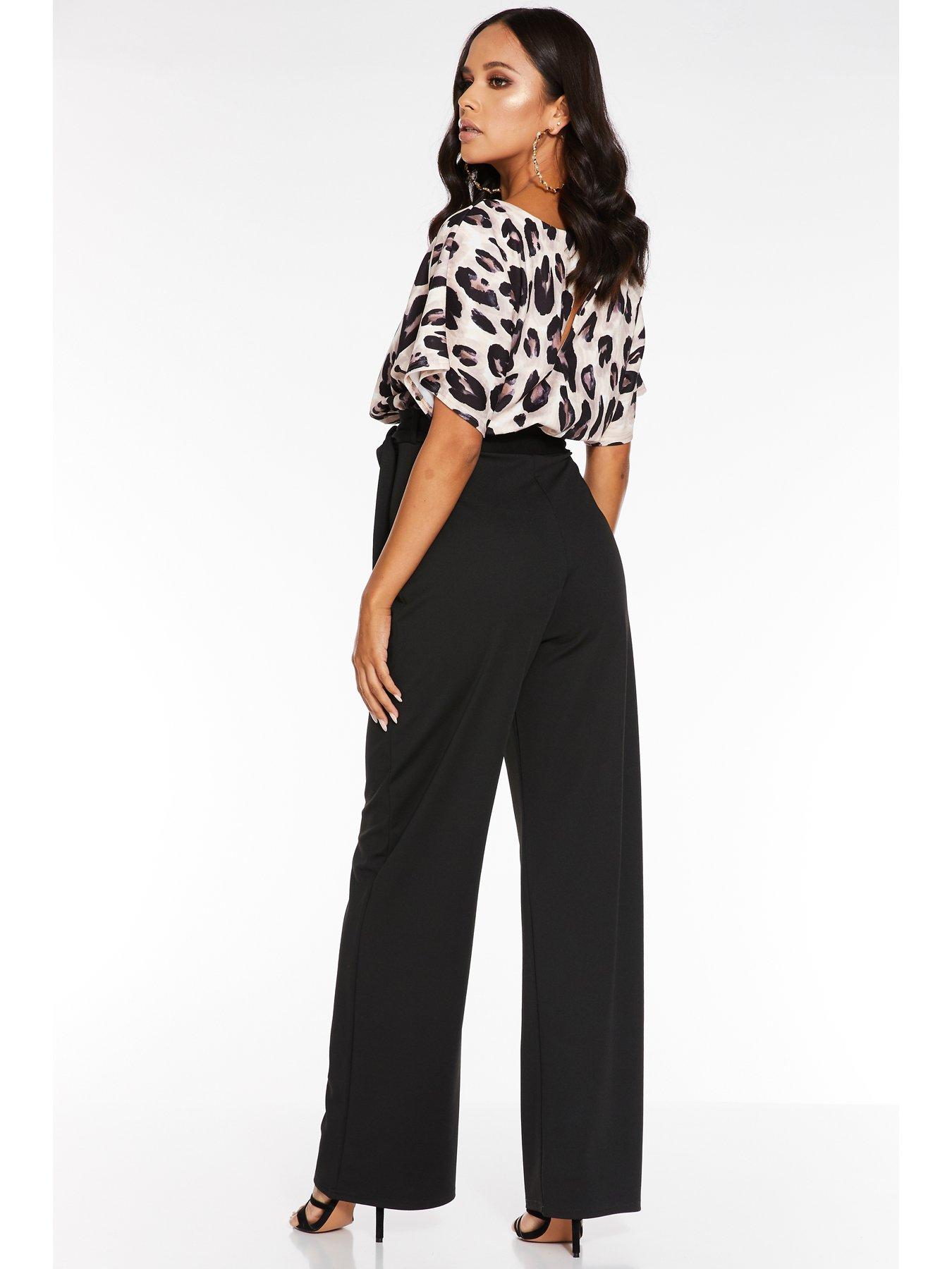 quiz batwing belted jumpsuit