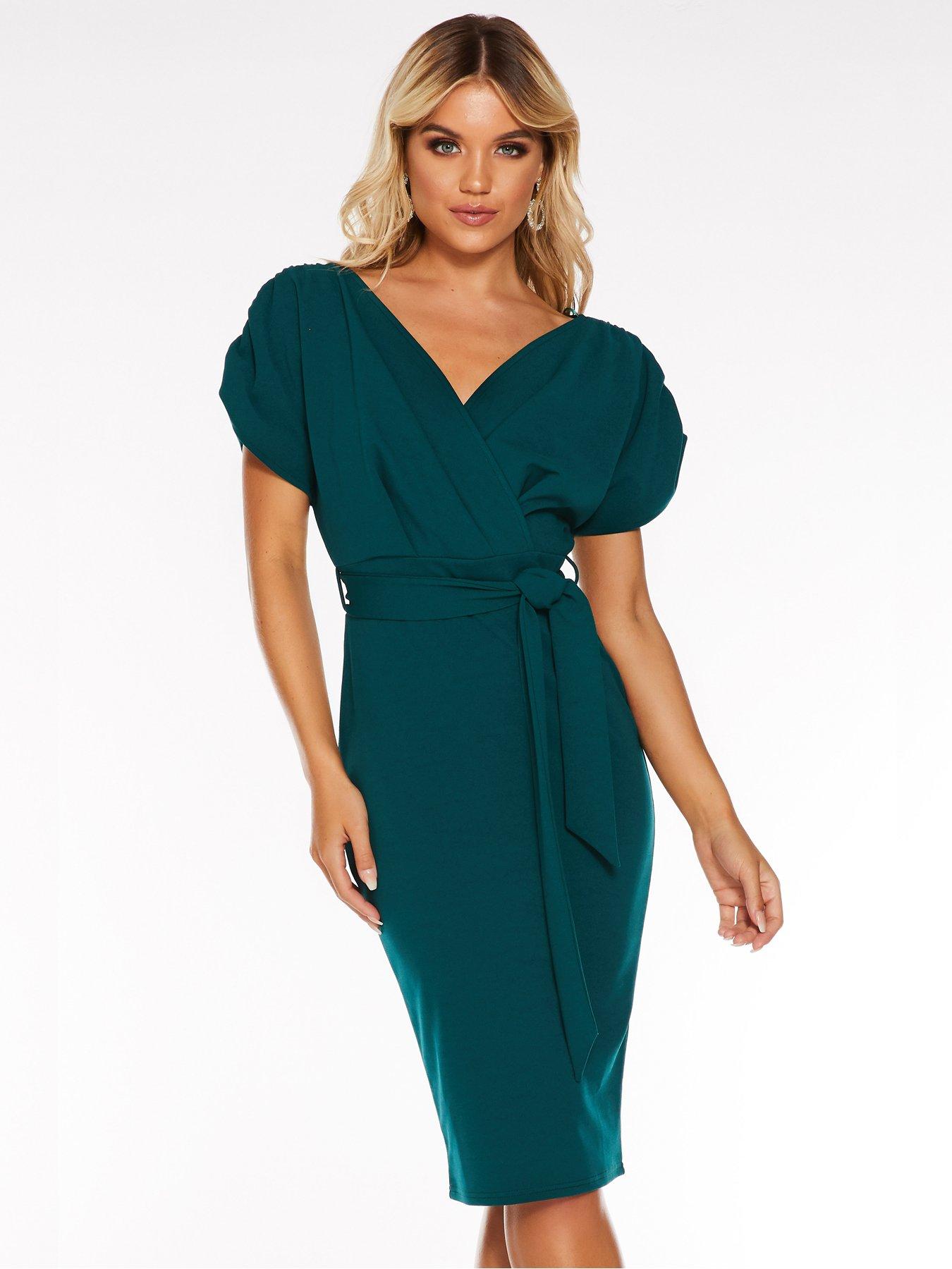 quiz tie belt midi dress