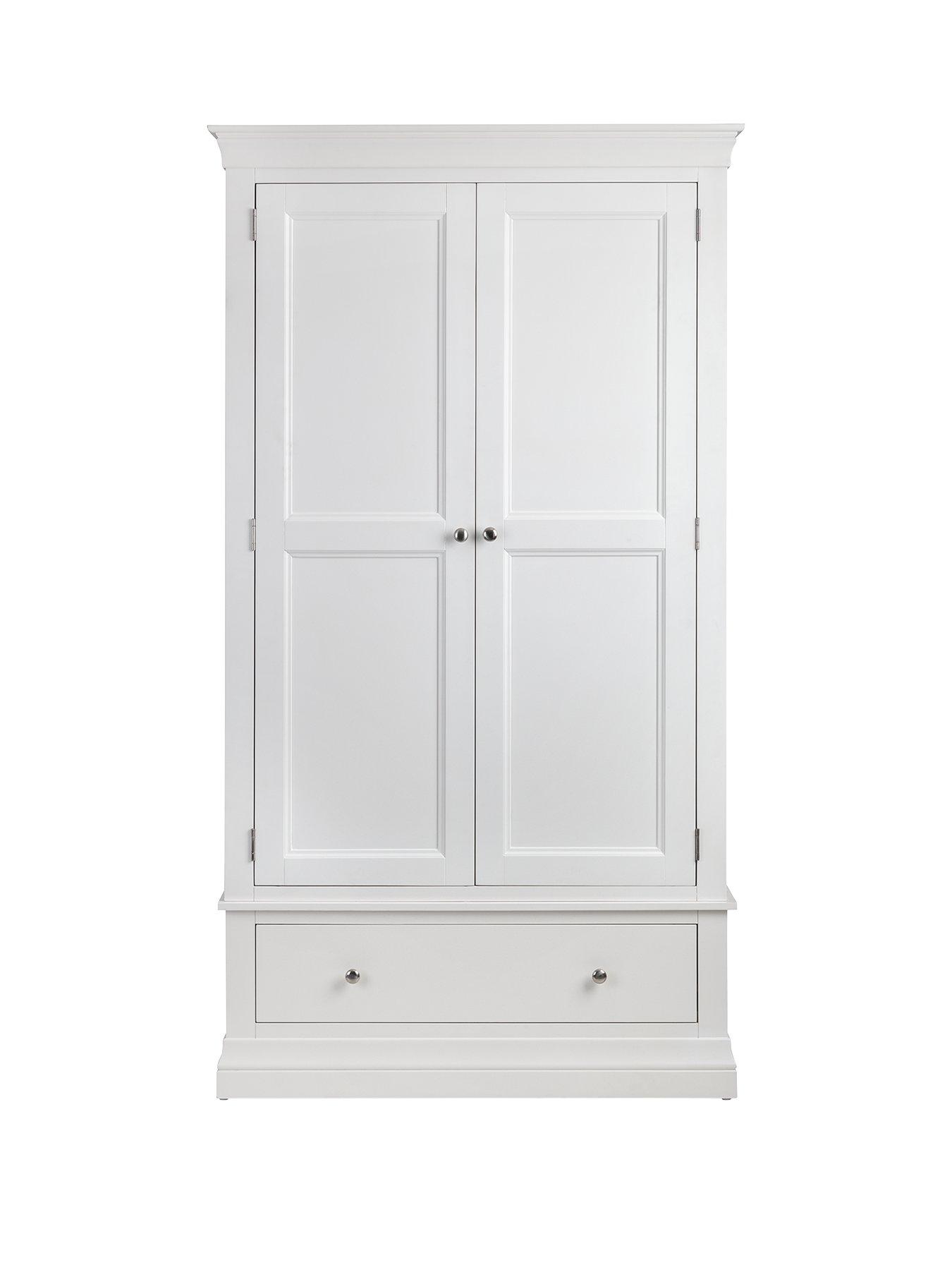 stillFront image of julian-bowen-clermont-2-door-1-drawer-wardrobe-white