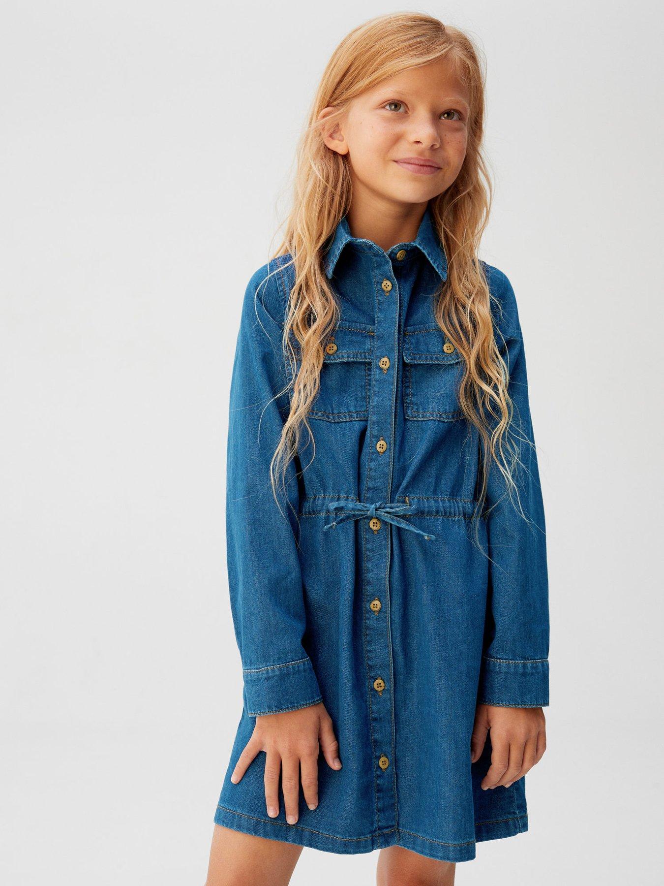 mango pocket denim shirt dress