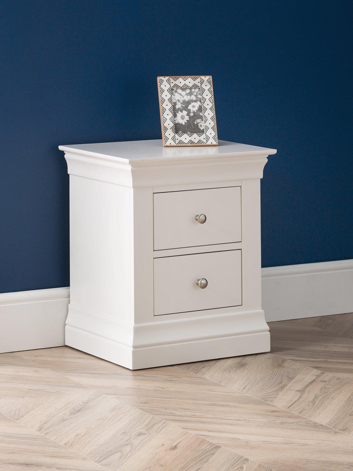  image of julian-bowen-clermont-ready-assembled-2-drawer-bedside-chest