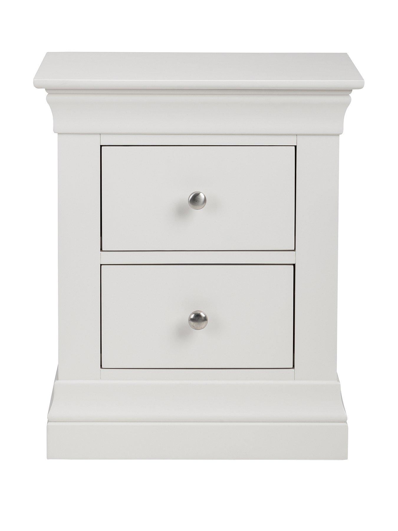  image of julian-bowen-clermont-ready-assembled-2-drawer-bedside-chest
