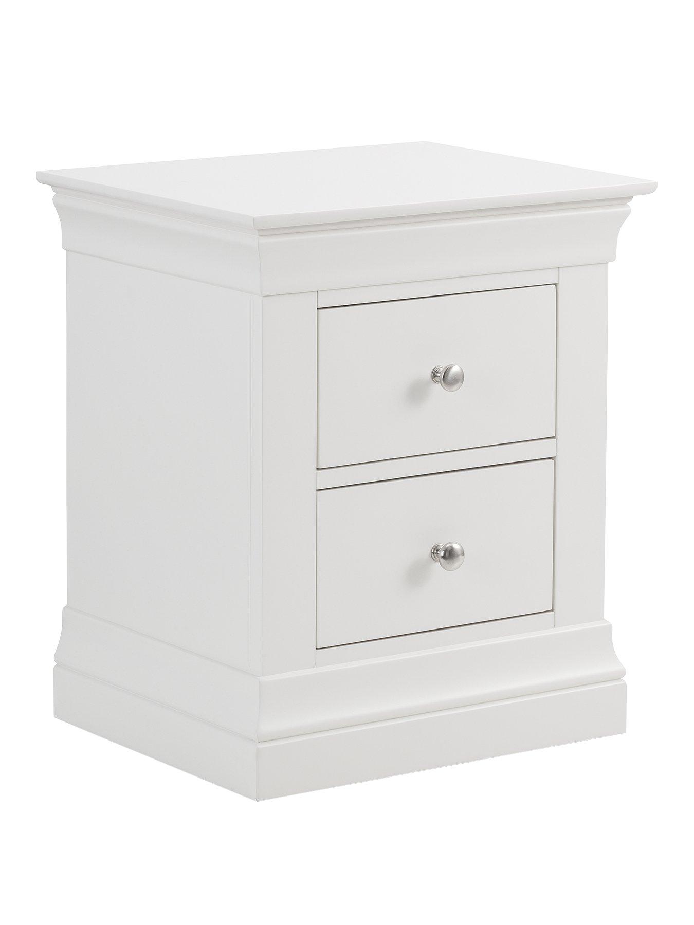  image of julian-bowen-clermont-ready-assembled-2-drawer-bedside-chest