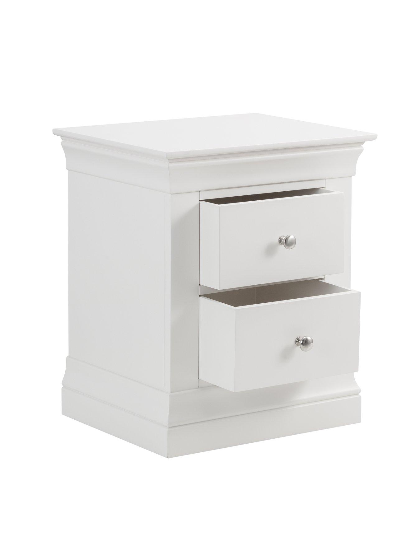  image of julian-bowen-clermont-ready-assembled-2-drawer-bedside-chest