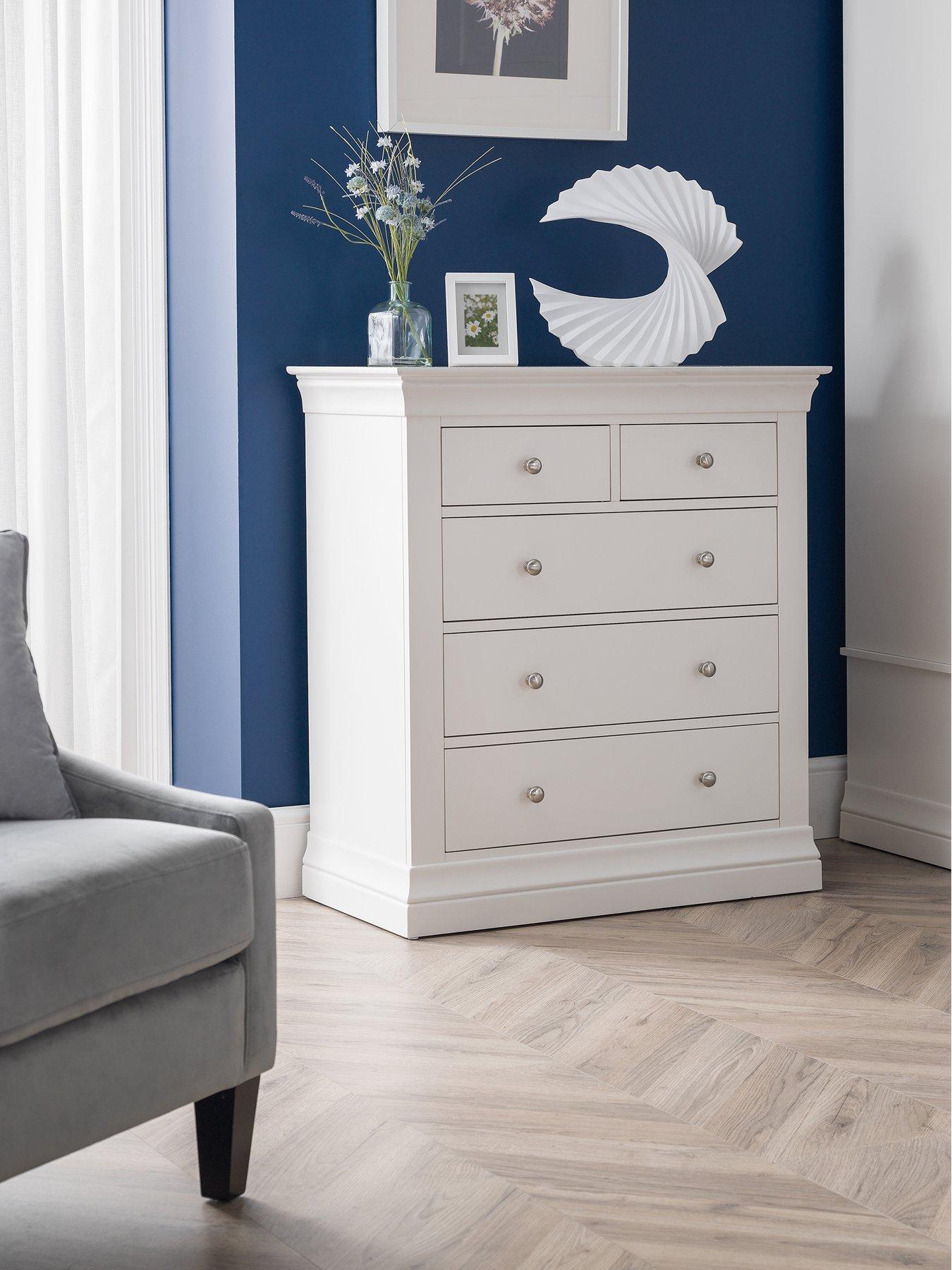 Image 1 of 6 of Julian Bowen Clermont 3+2 Drawer Chest White