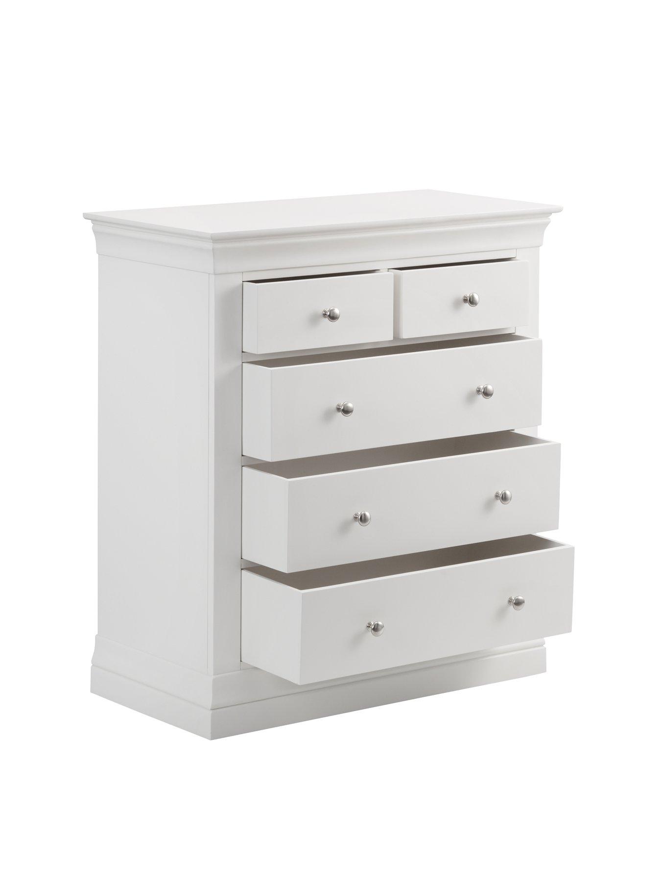 Image 4 of 6 of Julian Bowen Clermont 3+2 Drawer Chest White