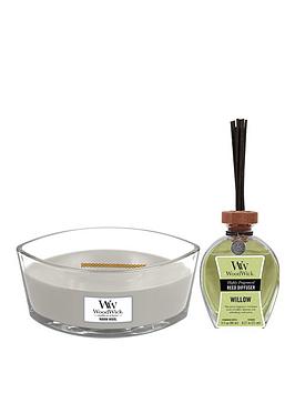 WoodWick Woodwick Warm Wool Ellipse Candle And Willow Reed Diffuser Bundle Picture