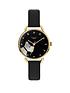  image of radley-black-and-gold-detail-dial-black-leather-strap-ladies-watch-black