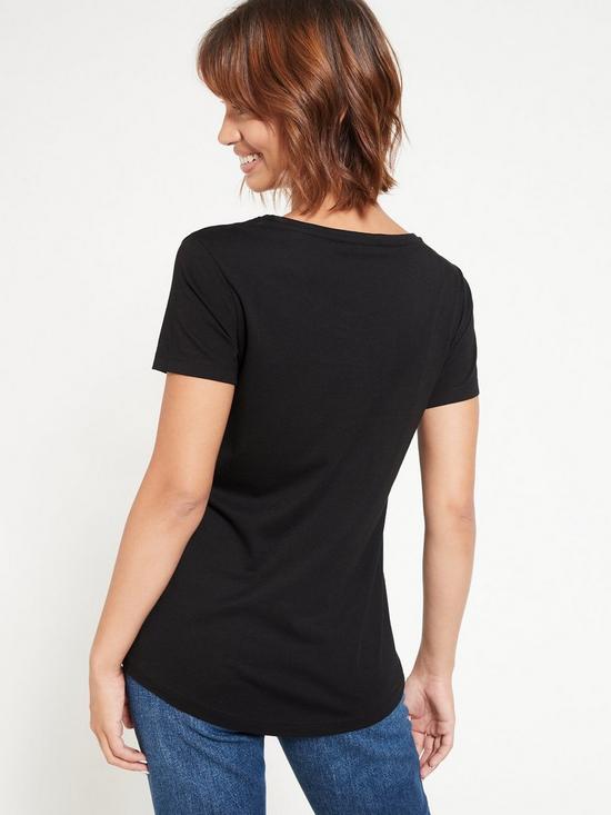 stillFront image of v-by-very-the-essential-scoop-neck-t-shirt-black