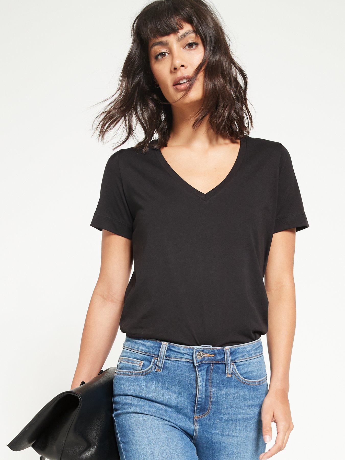  image of everyday-the-essential-v-neck-t-shirt-black