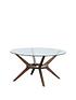  image of julian-bowen-chelsea-large-140-cm-glass-dining-table-and-6-huxley-chairs