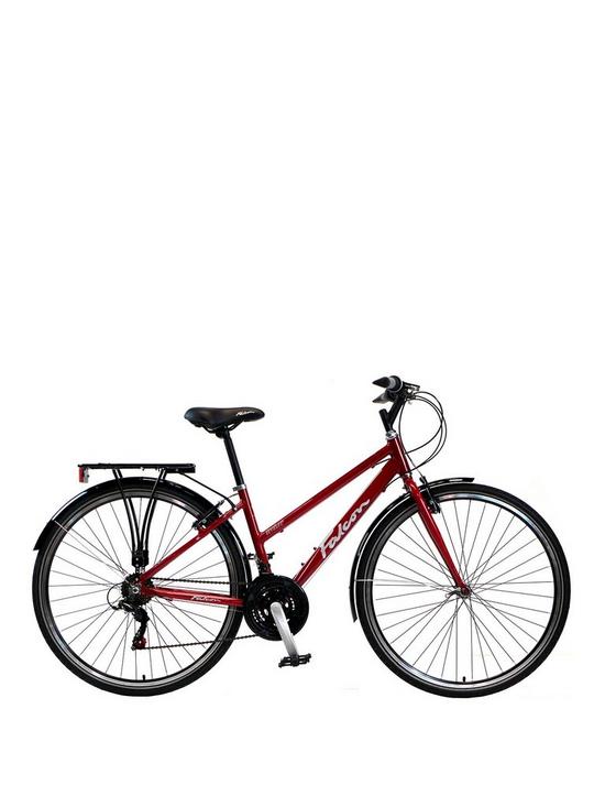 front image of falcon-venture-fully-equipped-hybrid-bike-16in-frame-18-speed