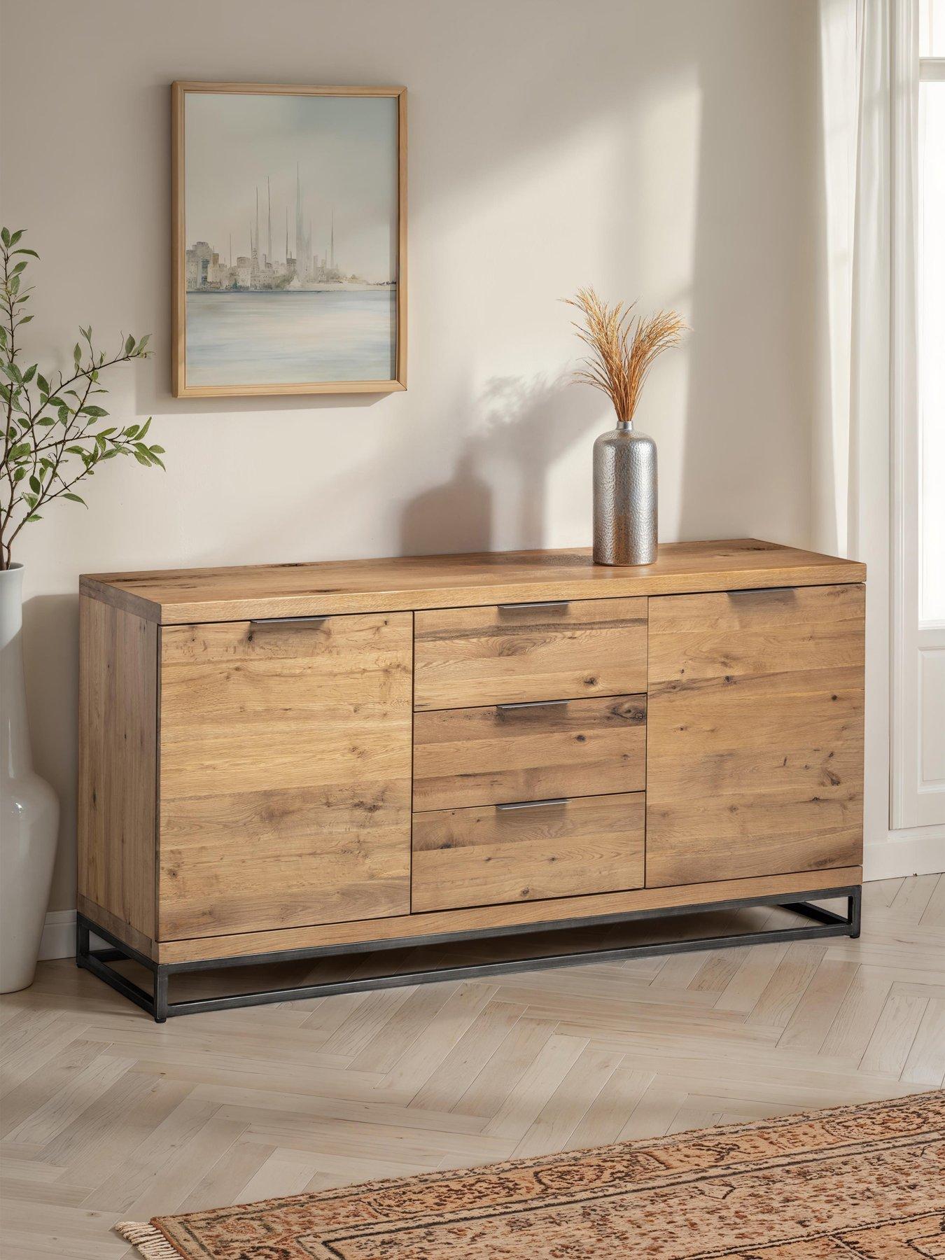 Image 1 of 5 of Julian Bowen Brooklyn Ready Assembled Solid Oak/Oak Veneer&nbsp;Sideboard