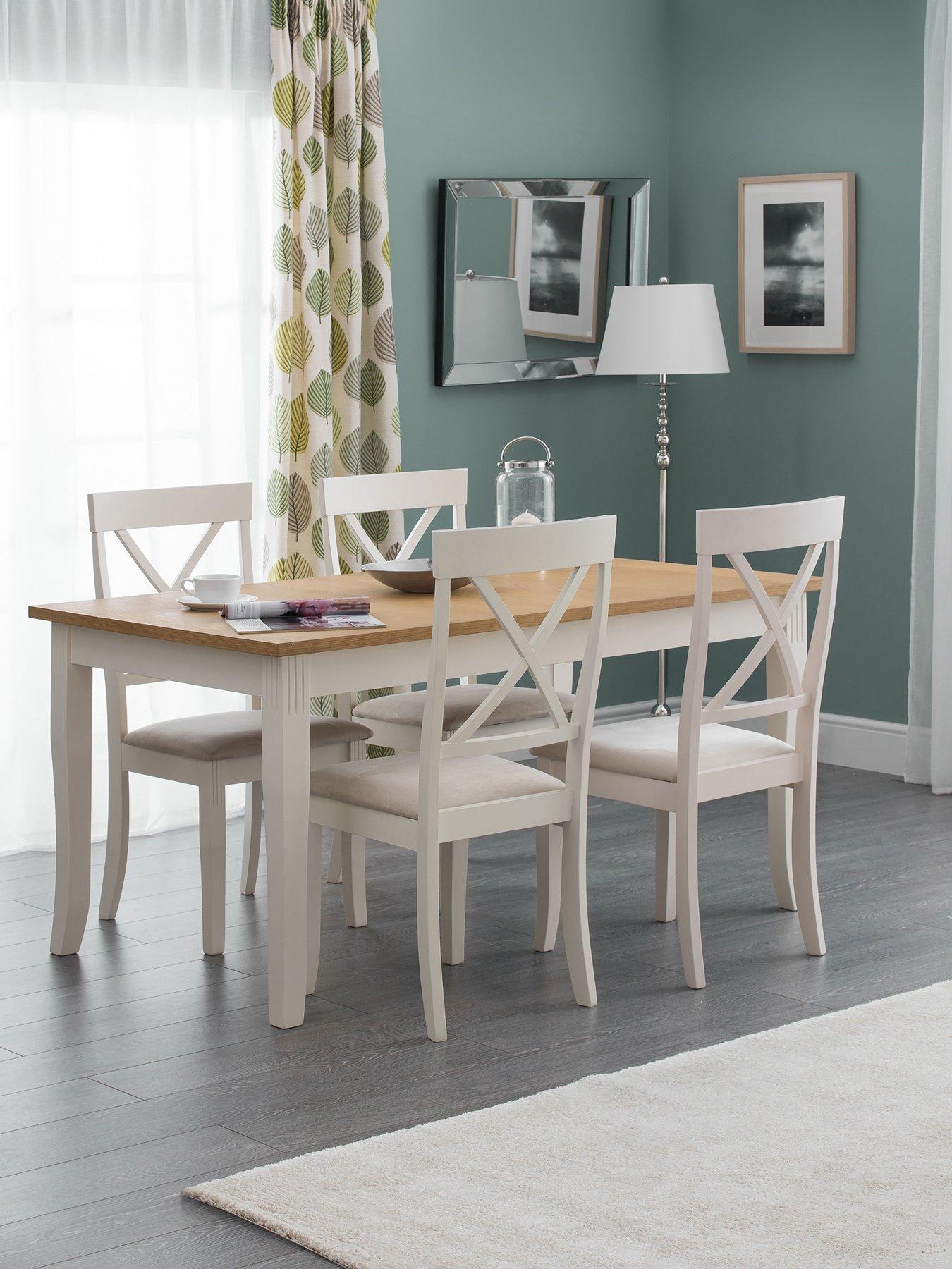 front image of julian-bowen-davenport-150cm-dining-table-and-4-chairs