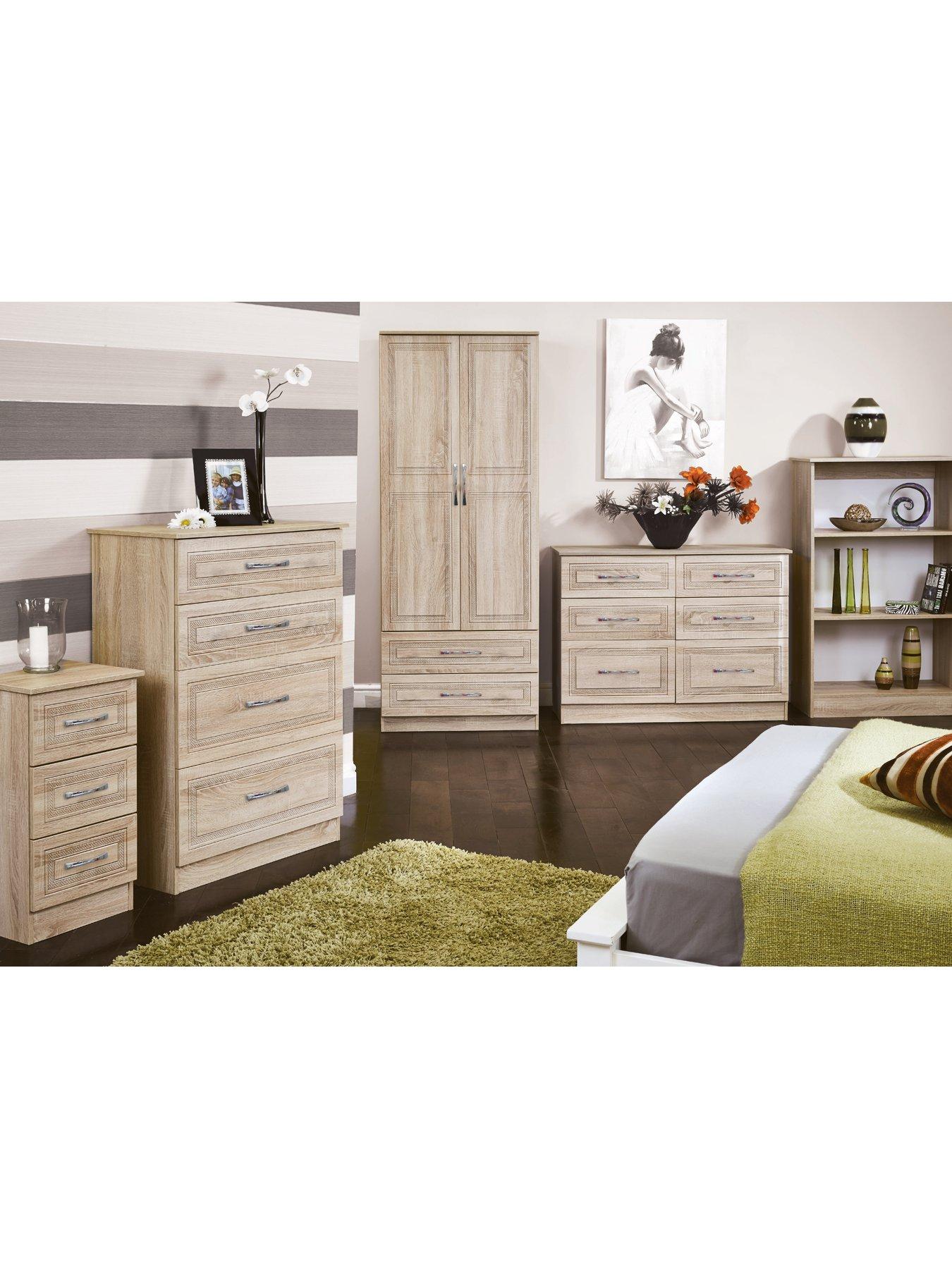 Image 5 of 8 of SWIFT Winchester Part&nbsp;Assembled 4 Piece Package - 3 Door Mirrored Wardrobe, Chest of 5 Drawers and 2 Bedside Chests&nbsp;- FSC&reg; Certified